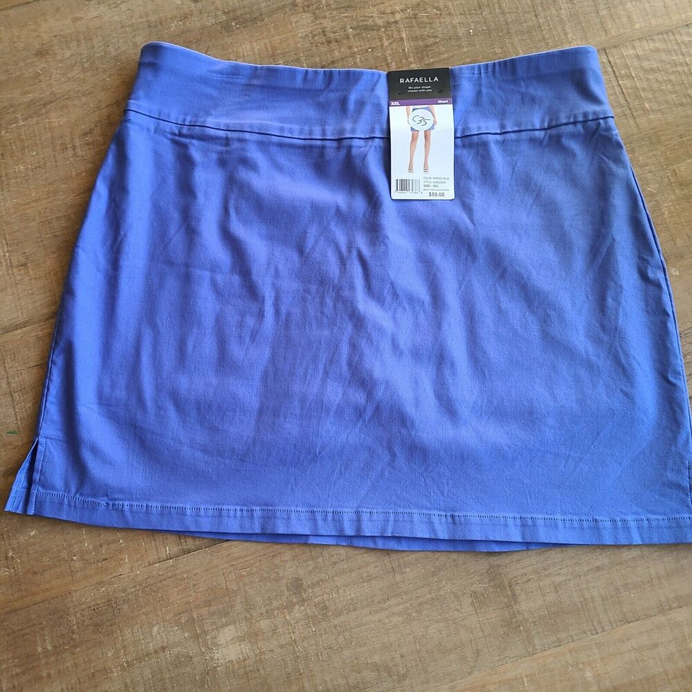Rafaella Womens‎ Viscose Waistband Stretch Skort Short Skirt Amparo Blue XXL NEW